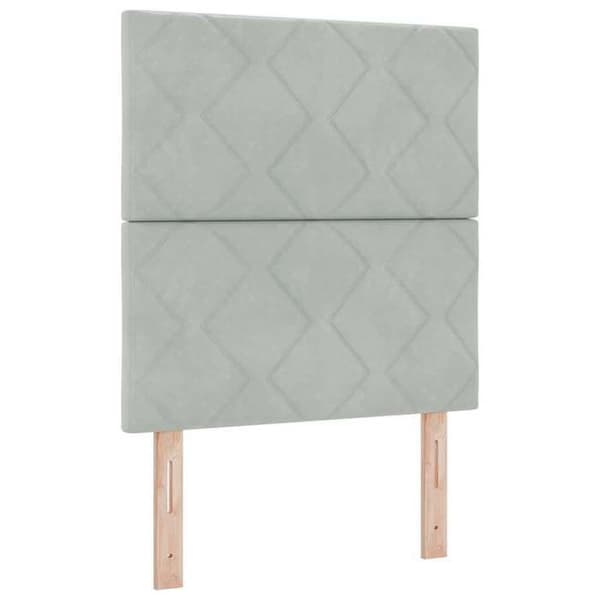 Maison Exclusive - LED-huvudgavel Ljusgrå 80 cm Sammet