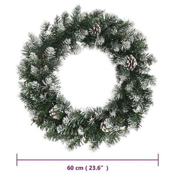 Maison Exclusive - Julkrans med LED-lampor Grön 60 cm PVC Grön