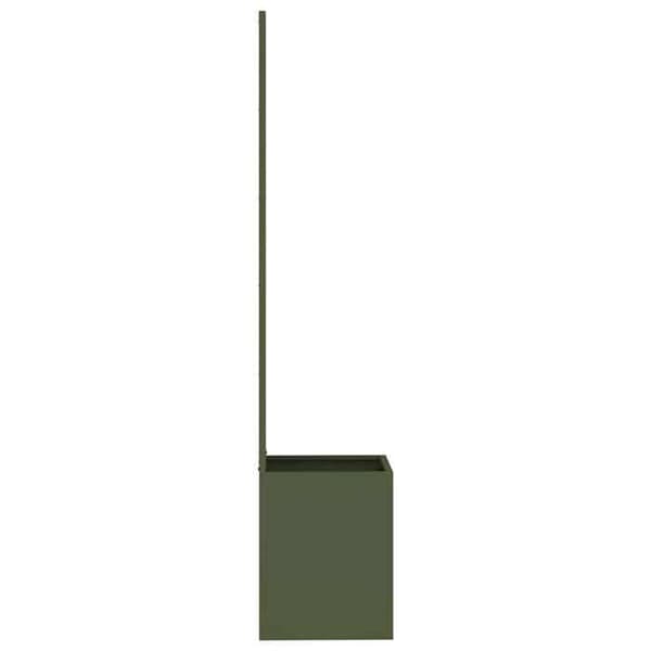 Havemur - EKSKLUSIV HUS - 32 x 32 x 150 cm - Robust stål - Mat finish - Olivengrøn Olivgrön