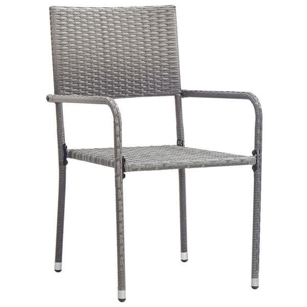 Maison Exclusive - Trädgårdsset 3 delar grå/svart flätad resin/stål