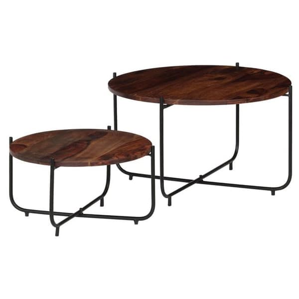 Maison Exclusive - Sæt af 2 stk. sofabord i massivt træ 60x35 cm