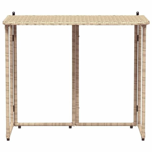 Foldbart havebord - MAISON EXCLUSIVE - Klassisk - Beige - Polyrotin - Stålramme 90x51x75 cm beige