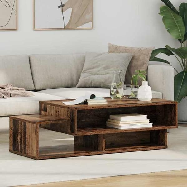 Bord - EKSKLUSIV HUS - 105 x 50 x 32,5 cm - Ingeniørtræ - Rektangulær - Opbevaringshylder