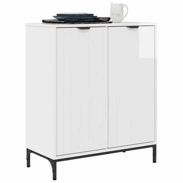Maison Exclusive - Buffé Vit glansig 69,5 x 33 x 82 cm Ingenjörsträ Strålande vit