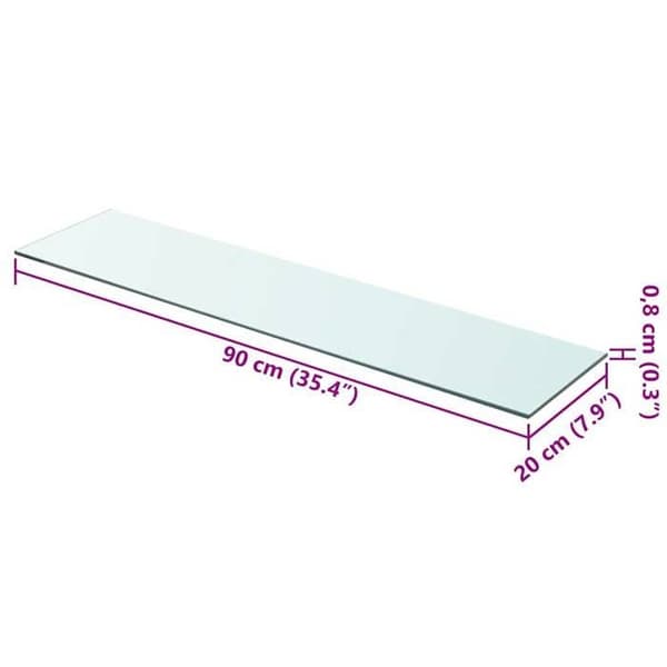 Maison Exclusive - Hyllpanel Transparent Glas 90 x 20 cm Transparent