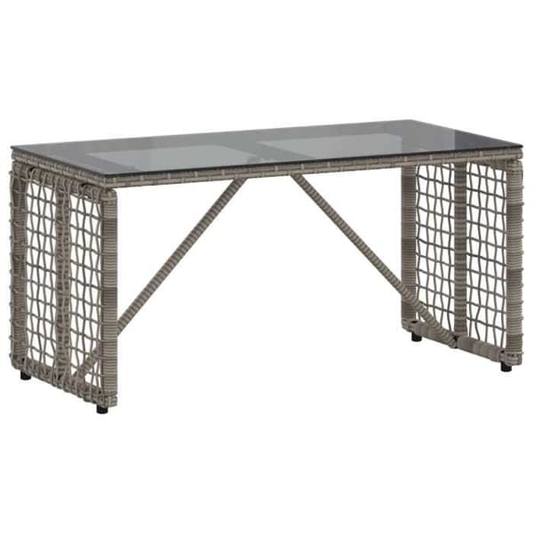Havemøbel - MAISON EXCLUSIVE - 80 x 40 x 40 cm - Poly rattan PE & glas - Grå og sort - Rektangulær Grå och svart