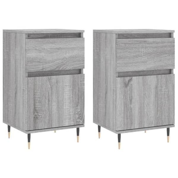 Maison Exclusive - Buffeter 2 stk sonoma grå 40x35x70 cm ingeniørtræ