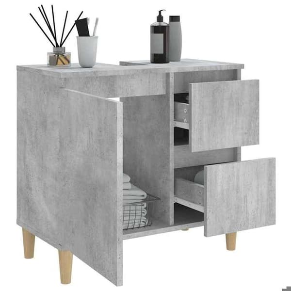 Maison Exclusive - Badeværelsesskab grå beton 65x33x60 cm