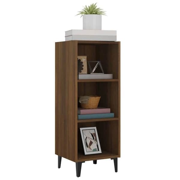 Maison Exclusive - Buffet i brunt egetræ 34,5x32,5x90 cm ingeniørtræ