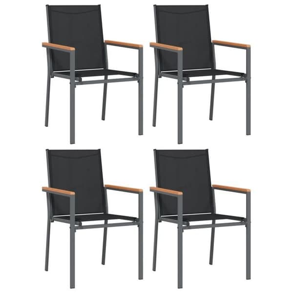 Maison Exclusive - Have spisebordssæt 5 stk sort textilene og stål