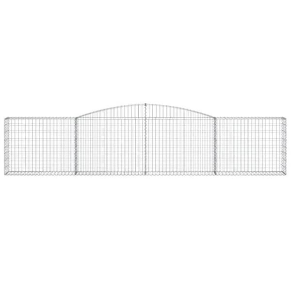 Maison Exclusive - Bågformade gabionkorgar 3 st 400x30x80/100 cm Galvaniserat stål silver-