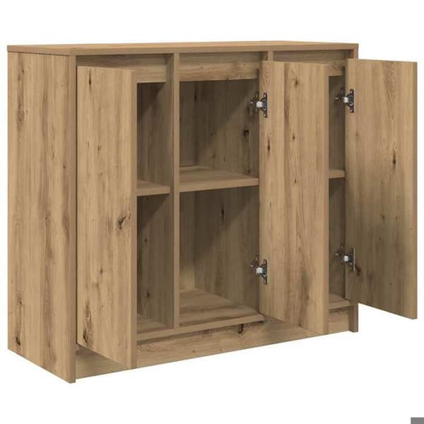 Maison Exclusive - Buffet i egetræ, håndlavet 85x34x76 cm, ingeniørtræ