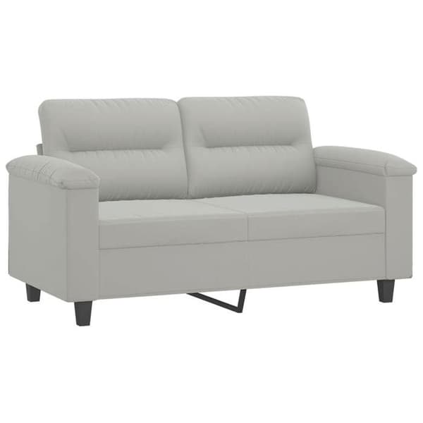 Maison Exclusive - Set med 2 soffor med ljusgrå kuddar i mikrofiber