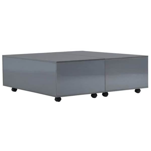 Soffbord - Exklusivt Hem - Utsträckbar på båda sidor - Blank finish - Grå 100x100x35 cm grå