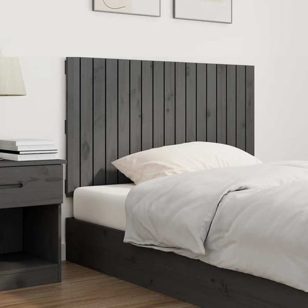 Maison Exclusive - Väggmonterad sänggavel Grå 108x3x60 cm Massivt furu Grå