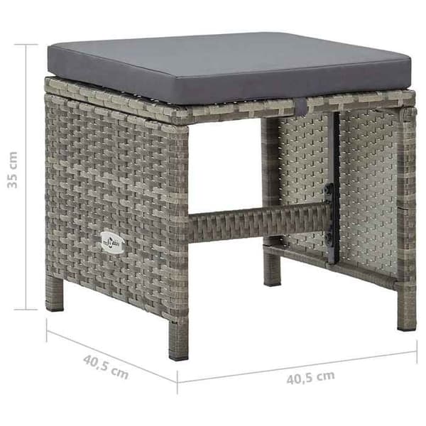 Maison Exclusive - Trädgårdsstolar set om 4 med kuddar, flätad resin, grå Grå