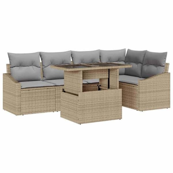 Maison Exclusive - 6 osan puutarhakalustesarja Beige ja Vaaleanharmaa