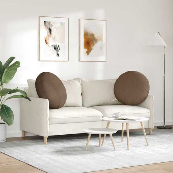 Maison Exclusive - Sittkuddar 2 st Tyg Brun Ø60 x 21 cm brun