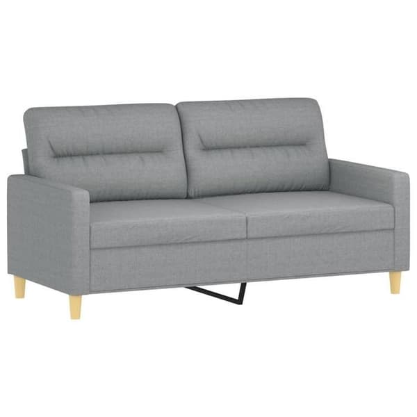 Soffa 2 platser - Maison Exclusive - Ljusgrå - Tyg 100% polyester - Metallram ljusgrått