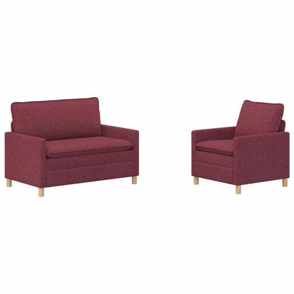 Maison Exclusive - 2-delars Soffgrupp Bordeaux Tyg