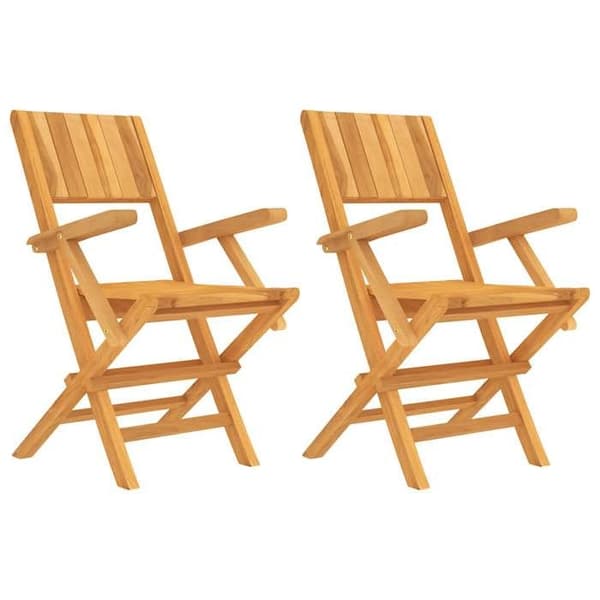 Maison Exclusive - Fällstolar, set om 2, 55 x 61 x 90 cm, i massivt teakträ