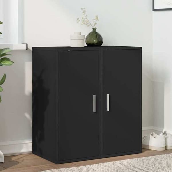 Maison Exclusive - Skoskabe 2 stk Sort 32x35x70 cm Agglomereret