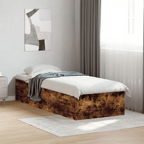 Maison Exclusive - Sängram utan madrass i rökig ek 90x190 cm
