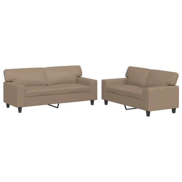 Maison Exclusive - Sæt af 2 sofaer cappuccino i kunstlæder