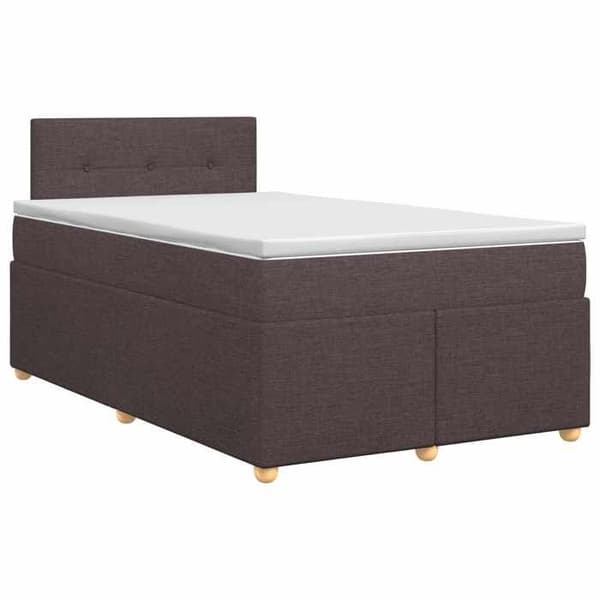 Maison Exclusive - Boxspring säng med madrass Mörkbrun 120 x 190 cm Tyg