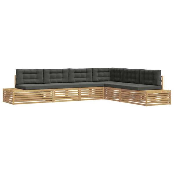 Maison Exclusive - 7-delars utomhussoffset i polyester vit