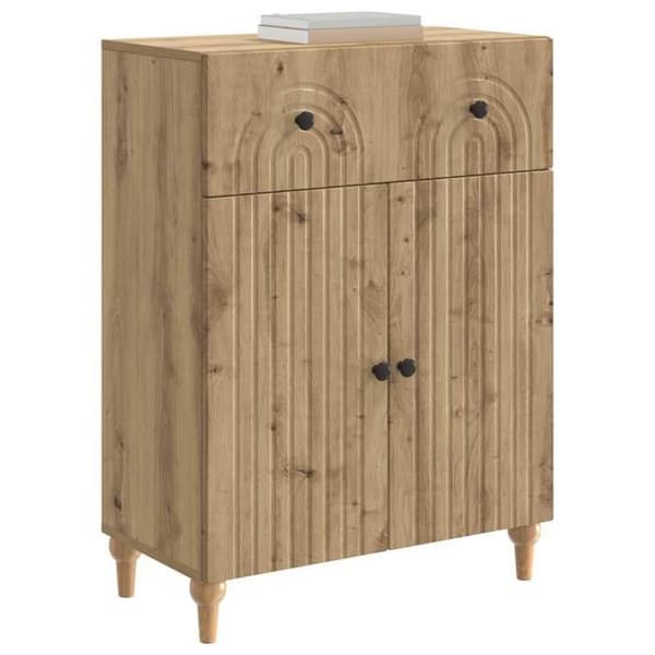 Maison Exclusive - Buffet i håndlavet egetræ 66 x 34,5 x 90 cm Ingeniørtræ