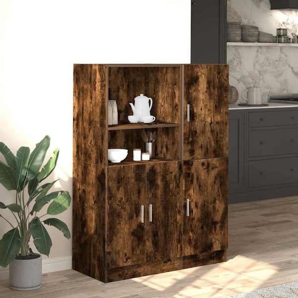 Maison Exclusive - Set med 2 köksskåp i rökig ek, ingenjörsträ.