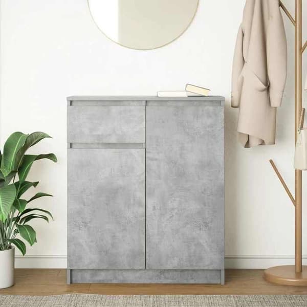 Maison Exclusive - Buffé med grå betonglåda 71x35x84 cm ingenjörsträ