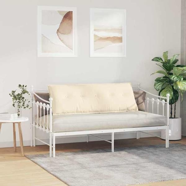 Selkätyyny - MAISON EXCLUSIVE - 140 x 50 cm - Kermanvärinen sametti - Irrotettava päällinen - Polyesteritäyte Grädde