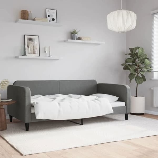 Maison Exclusive - Mörkgrå dagbädd 100x190 cm tyg Mörkgrå