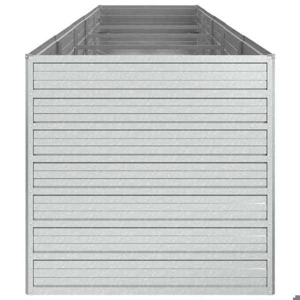 Maison Exclusive - Upphöjd trädgårdssäng 400x80x77 cm Galvaniserat stål Silverfärgad
