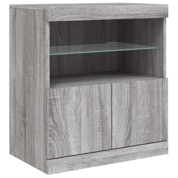Maison Exclusive - Buffé med LED-lampor sonoma grå 60x37x67 cm