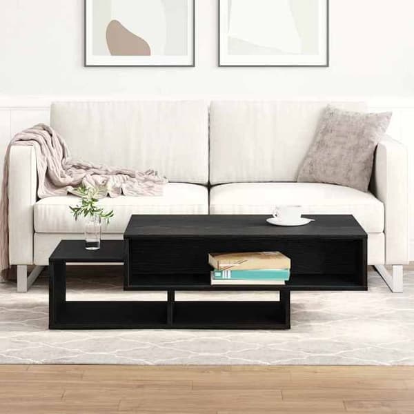 Maison Exclusive - Sofabord i sort egetræ 105 x 55 x 32 cm ingeniørtræ svart ek