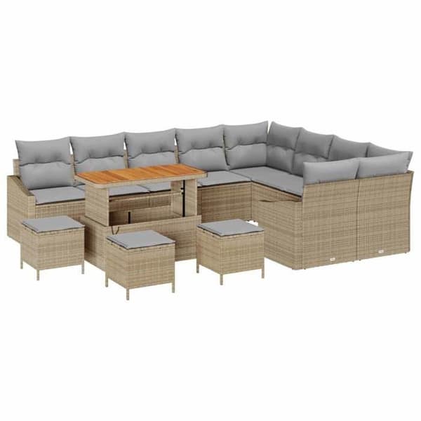 Trädgårdsoffan - EXKLUSIVT HUS - Modulär - 13 delar - 8 platser - Polyrotin beige beige