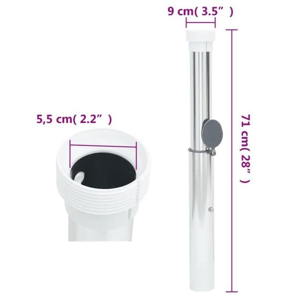 Maison Exclusive - Grävd parasollbas för mast 40-50 mm silverfärgad aluminium Silver