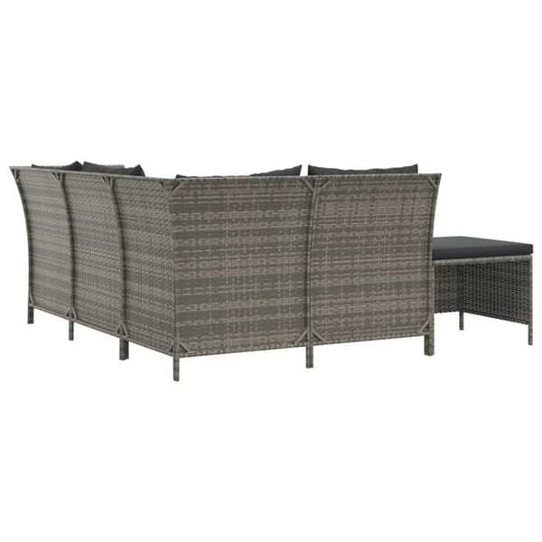 Maison Exclusive - Trädgårdsmöbler 4 delar med kuddar Grå Flätad resin