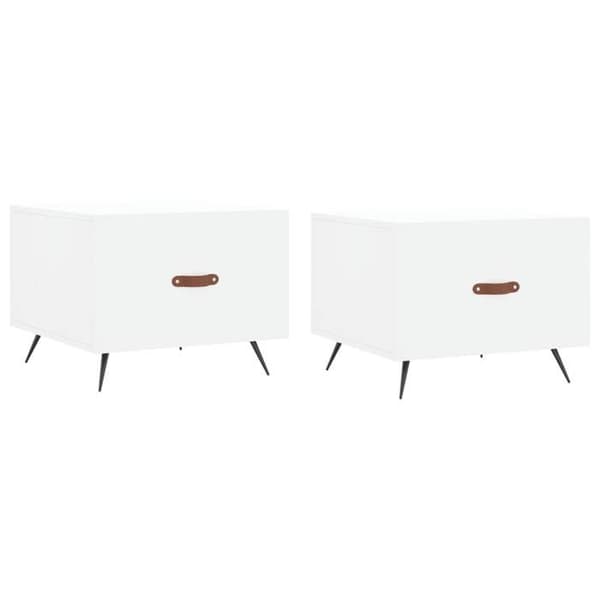 Maison Exclusive - 2 st soffbord vit 50x50x40 cm ingenjörsträ