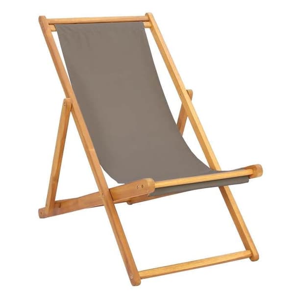 Maison Exclusive - Strandstol Taupe Massivt Teaktræ Mol