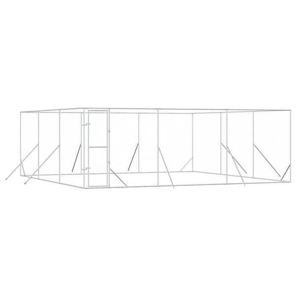 Maison Exclusive - Udendørs hundehus i sølv 6x6x2 m galvaniseret stål Silver