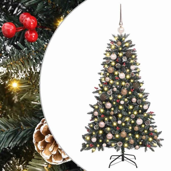 Juletræ - EKSKLUSIV HUS - 150 cm - Grøn - PVC & stål - USB LED-striber Grön