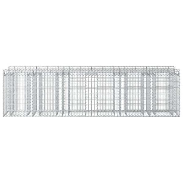 Hævet seng - EKSKLUSIV HUS - Gabion 300 x 50 x 80 cm - Galvaniseret stål - Rektangulær - Velegnet til udendørs brug