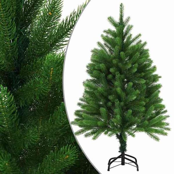 Maison Exclusive - Förbelyst konstgjord julgran och kulor 120 cm grön Grön