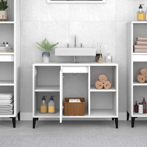 Maison Exclusive - Hvid vaskemøbel 80x33x60 cm ingeniørtræ Vit