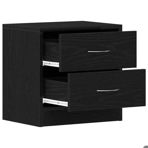 Maison Exclusive - Natborde 2 stk. sort eg 40x30x40cm ingeniørtræ
