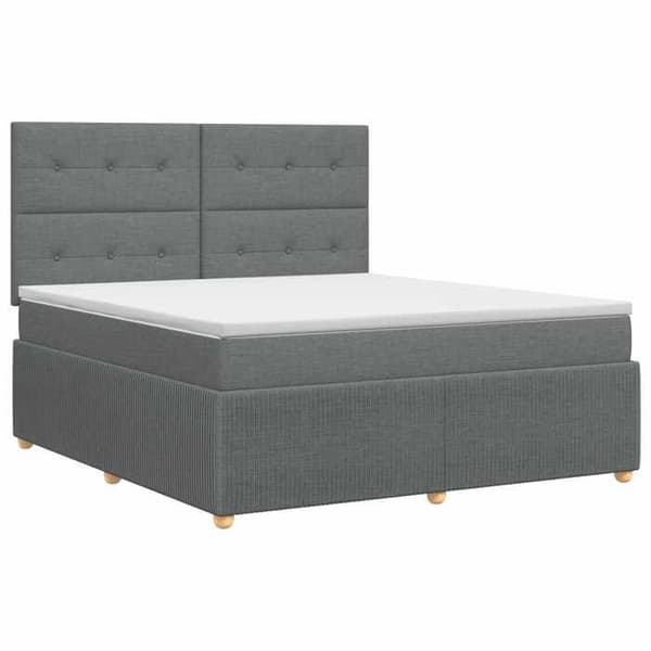 Maison Exclusive - Boxspring säng med madrass Mörkgrå 140 x 200 cm Tyg Mörkgrå